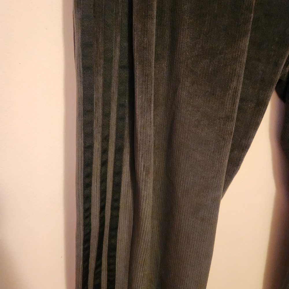 Adidas Tiro Cut 3-Stripes Velour Track Pants Black High Rise Velvet Corduroy L - Picture 6 of 11